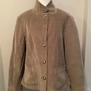 LL Bean Vintage Women’s Tan Corduroy Blazer Jacket Size 14 Petite